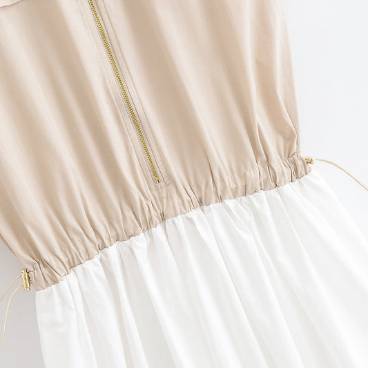 New white waist short dress design temperament long sleeve slim mini skirt